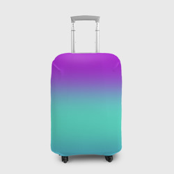 Чехол для чемодана 3D Фиолетовый бирюзовый голубой неоновый градиент