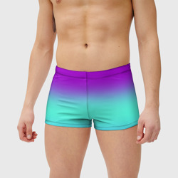 Мужские купальные плавки 3D Фиолетовый бирюзовый голубой неоновый градиент - фото 2