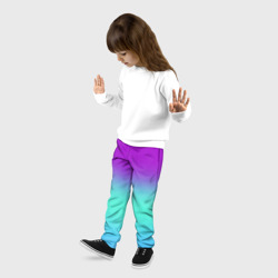 Детские брюки 3D Фиолетовый бирюзовый голубой неоновый градиент - фото 2