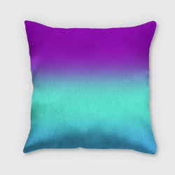 Подушка 3D Фиолетовый бирюзовый голубой неоновый градиент