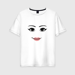 Женская футболка хлопок Oversize Роблокс лицо девочки