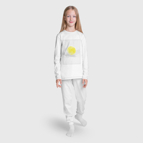Детская пижама с лонгсливом хлопок с принтом Луна геометрия, вид сбоку #3