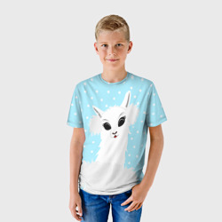 Детская футболка 3D Лама - альпака в наушниках - фото 2