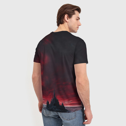 Мужская футболка 3D с принтом Ктулху над крепостью, вид сзади #2
