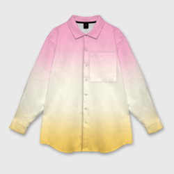 Розовый бежевый желтый градиент  – Мужская рубашка oversize 3D с принтом купить