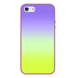 Чехол для iPhone 5/5S матовый Фиолетовый мятный и желто-зеленый градиент