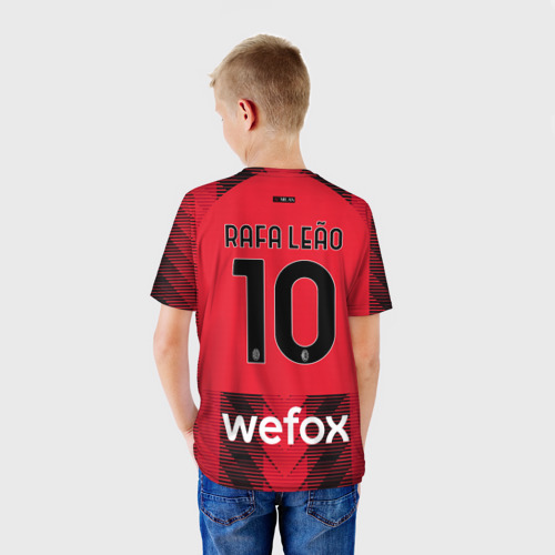 Детская футболка 3D Рафа Леао Милан форма 23-24 домашняя, цвет 3D печать - фото 4
