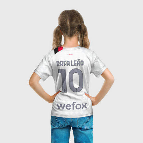 Детская футболка 3D Рафаэль Леао Милан форма 23-24 гостевая, цвет 3D печать - фото 6