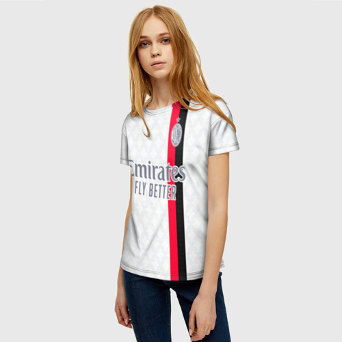 Женская футболка 3D Златан Ибрагимович Милан форма 23-24 гостевая, цвет 3D печать - фото 3