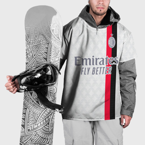 Накидка на куртку 3D ФК Милан форма 23-24 гостевая, цвет 3D печать