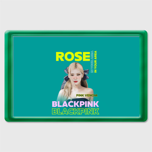 Магнит 45*70 Rose - девушка  певица из группы Blackpink, цвет зеленый