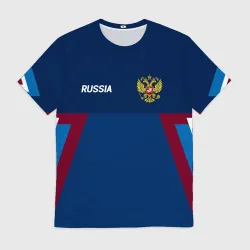 Мужская футболка 3D Спортивная Россия