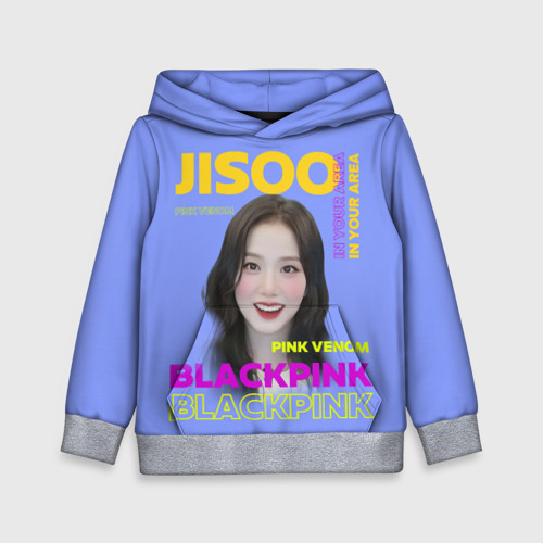 Детская толстовка 3D Jisoo - певица из музыкальной группы Blackpink, цвет меланж