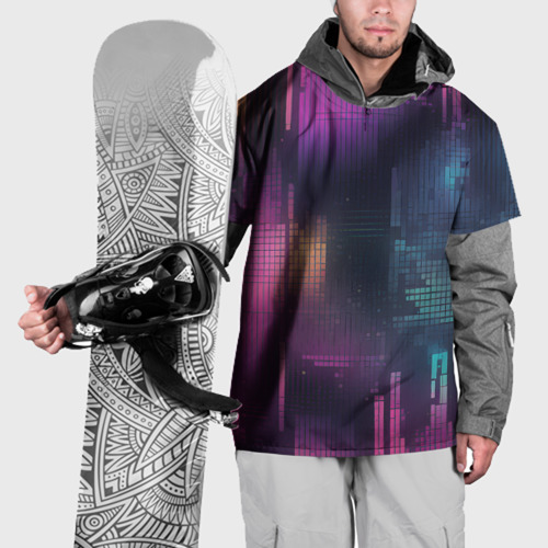 Накидка на куртку 3D Цветные пиксели retro, цвет 3D печать