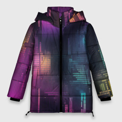 Женская зимняя куртка Oversize Цветные пиксели retro