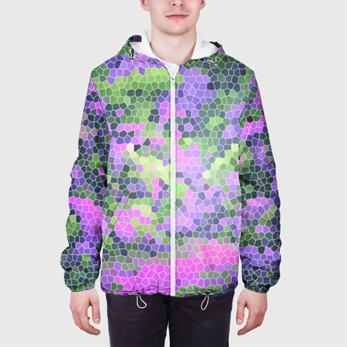 Мужская куртка 3D Разноцветный витраж, цвет 3D печать - фото 4