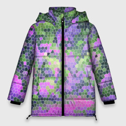 Женская зимняя куртка Oversize Разноцветный витраж