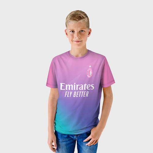 Детская футболка 3D Златан Ибрагимович Милан форма 23-24 третья, цвет 3D печать - фото 3