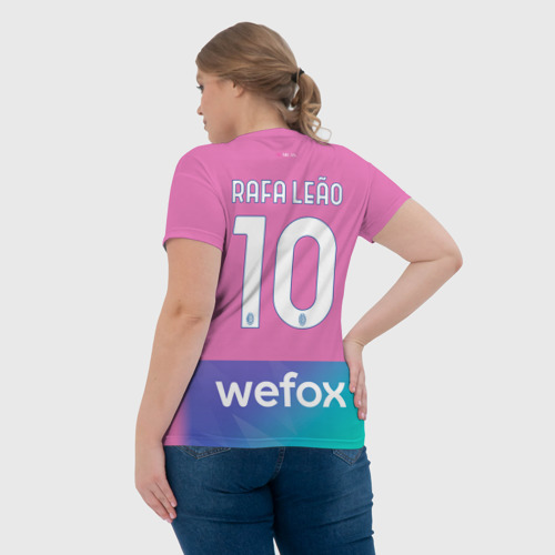 Женская футболка 3D Рафаэль Леао Милан форма 23-24 третья, цвет 3D печать - фото 7