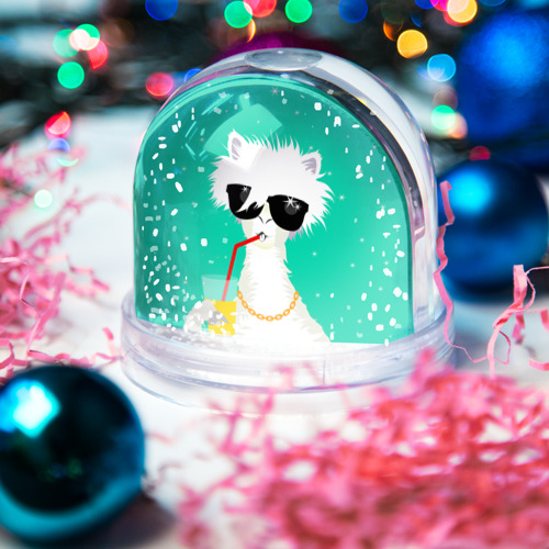 Игрушка Снежный шар Лама - альпака на чиле - фото 3