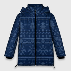 Женская зимняя куртка Oversize Зимние узоры в скандинавском стиле 