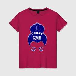 Близнецы знак зодиака девушка с пучком gemini – Женская футболка хлопок с принтом купить