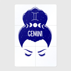 Магнитный плакат 2Х3 Близнецы знак зодиака девушка с пучком gemini