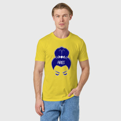Мужская футболка хлопок Овен знак зодиака девушка с луной  - фото 2
