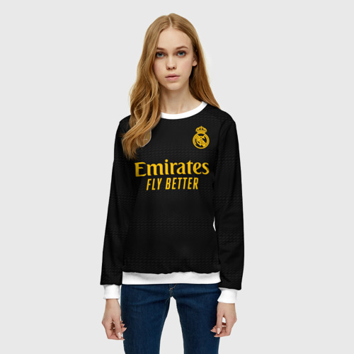 Женский свитшот 3D Винисиус Жуниор Реал Мадрид форма 23-24 третья, цвет 3D печать - фото 3