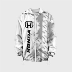 Детская куртка 3D Honda speed на светлом фоне со следами шин по-вертикали