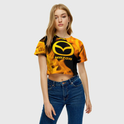 Женская футболка Crop-top 3D Mazda - gold gradient - фото 2