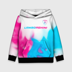 Детская толстовка 3D Lamborghini neon gradient style посередине