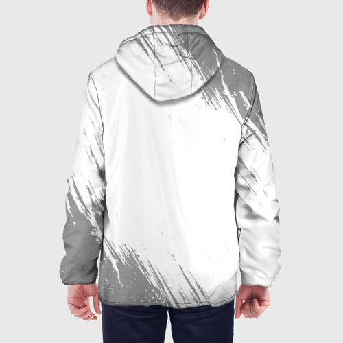 Мужская куртка 3D Sally Face glitch на светлом фоне вертикально, цвет 3D печать - фото 5