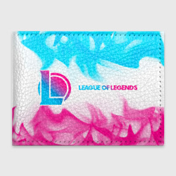 Обложка для студенческого билета League of Legends neon gradient style по-горизонтали