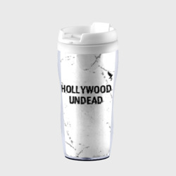 Термокружка-непроливайка Hollywood Undead glitch на светлом фоне посередине