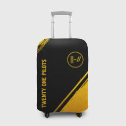 Чехол для чемодана 3D Twenty One Pilots - gold gradient вертикально
