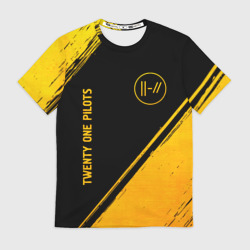 Мужская футболка 3D Twenty One Pilots - gold gradient вертикально