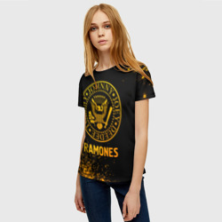 Женская футболка 3D Ramones - gold gradient - фото 2