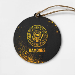 Деревянная игрушка круг Ramones - gold gradient