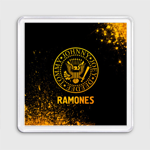 Магнит 55*55 Ramones - gold gradient