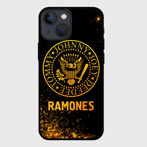 Чехол для iPhone 13 mini Ramones - gold gradient