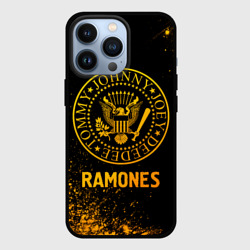 Чехол для iPhone 13 Pro Ramones - gold gradient