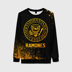 Женский свитшот 3D Ramones - gold gradient