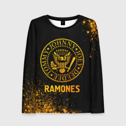 Женский лонгслив 3D Ramones - gold gradient