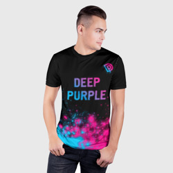 Мужская футболка 3D Slim Deep Purple - neon gradient посередине - фото 2