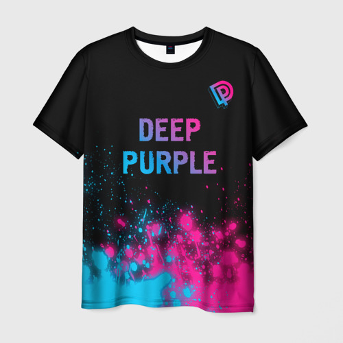 Мужская футболка 3D Deep Purple - neon gradient посередине, цвет 3D печать