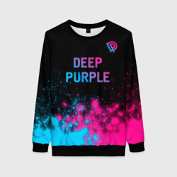 Женский свитшот 3D Deep Purple - neon gradient посередине