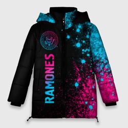 Женская зимняя куртка Oversize Ramones - neon gradient по-вертикали