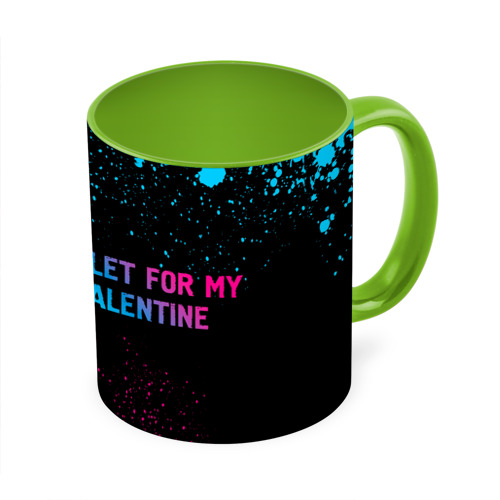 Кружка с полной запечаткой Bullet For My Valentine - neon gradient по-горизонтали, цвет белый + светло-зеленый - фото 3