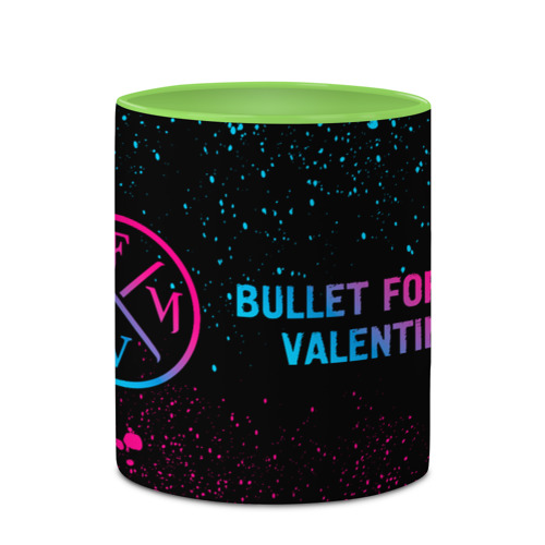 Кружка с полной запечаткой Bullet For My Valentine - neon gradient по-горизонтали, цвет белый + светло-зеленый - фото 4